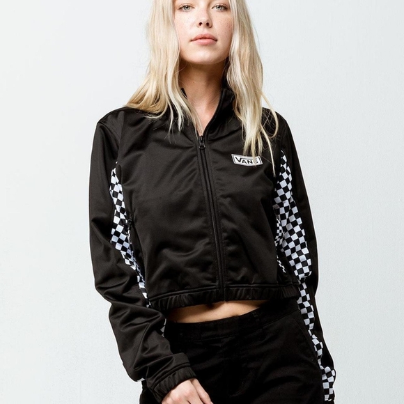 Vans Cropped Black & White Jacket Size Small - Picture 1 of 10